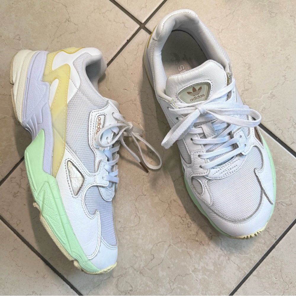 SOLD Adidas Falcon Cloud White Aeroblue Green Sneakers